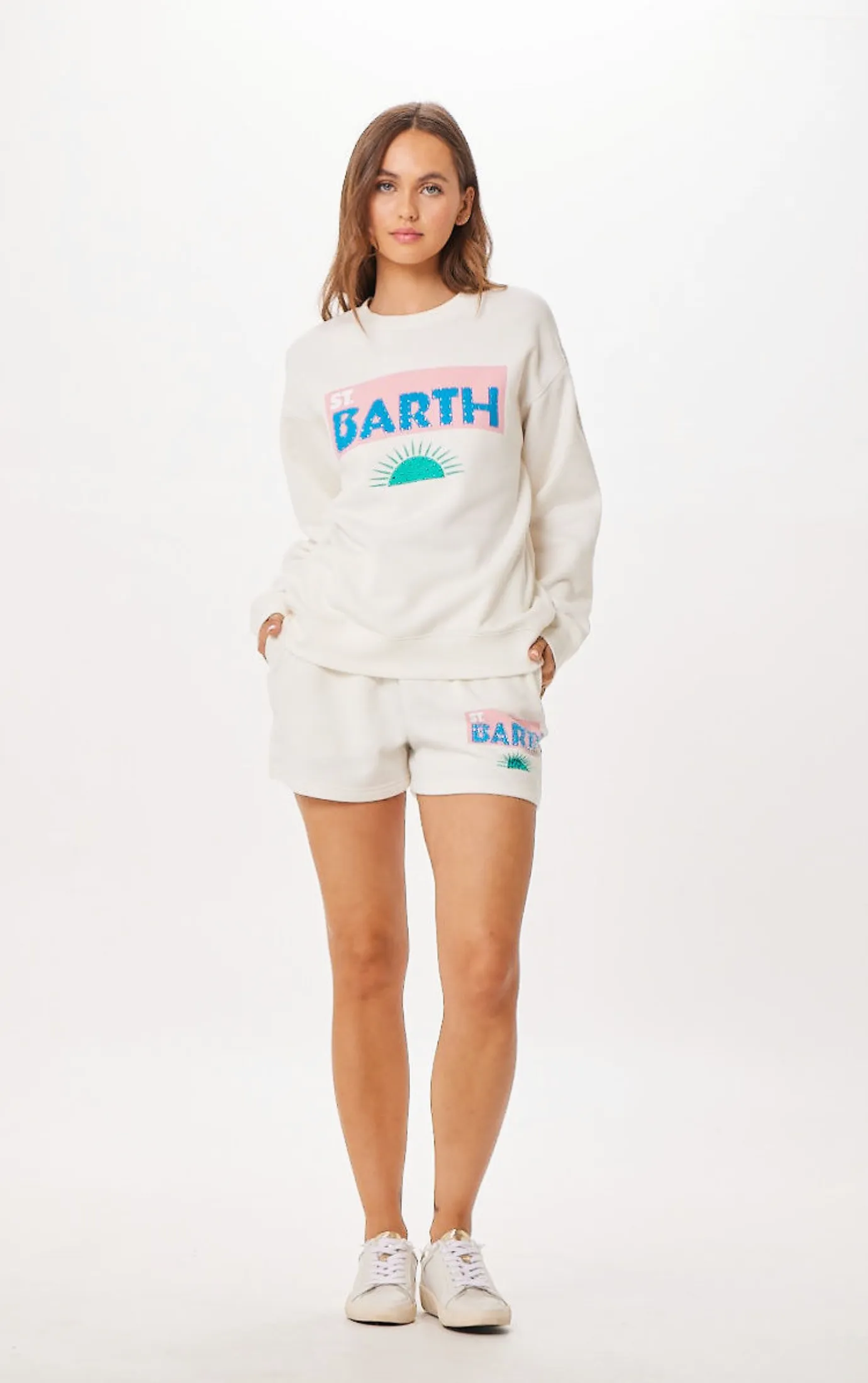 Weißes St. Barth Jet Setter Surf Wash Crewneck