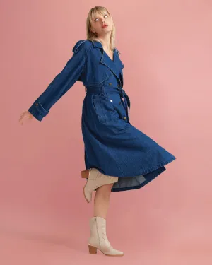 Wild Skies Denim Trench - Mittelblaue Denim