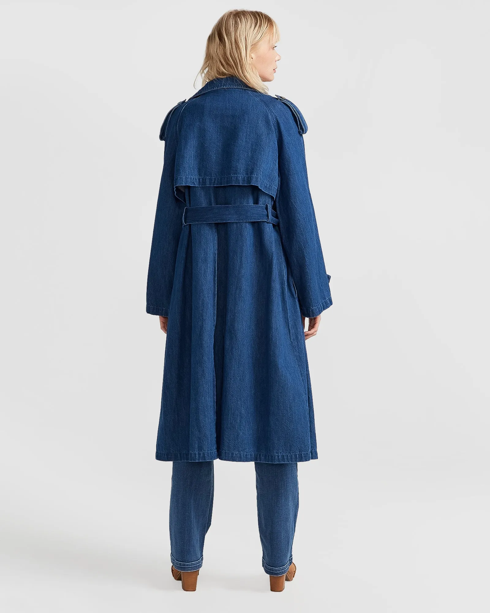 Wild Skies Denim Trench - Mittelblaue Denim