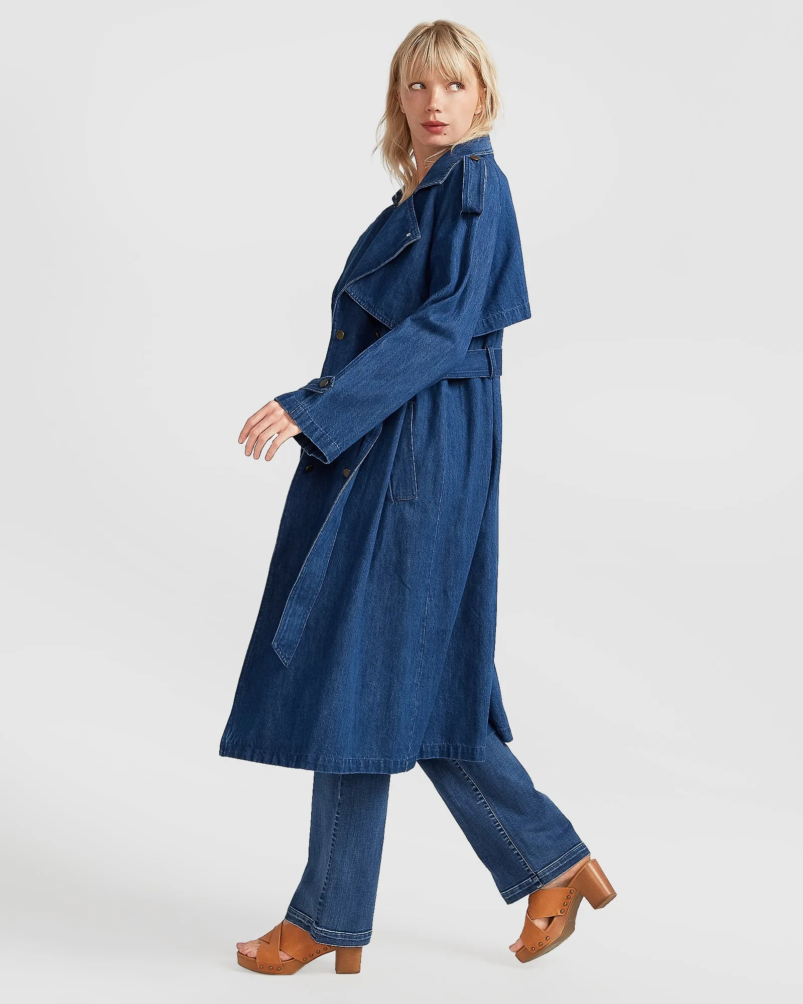 Wild Skies Denim Trench - Mittelblaue Denim
