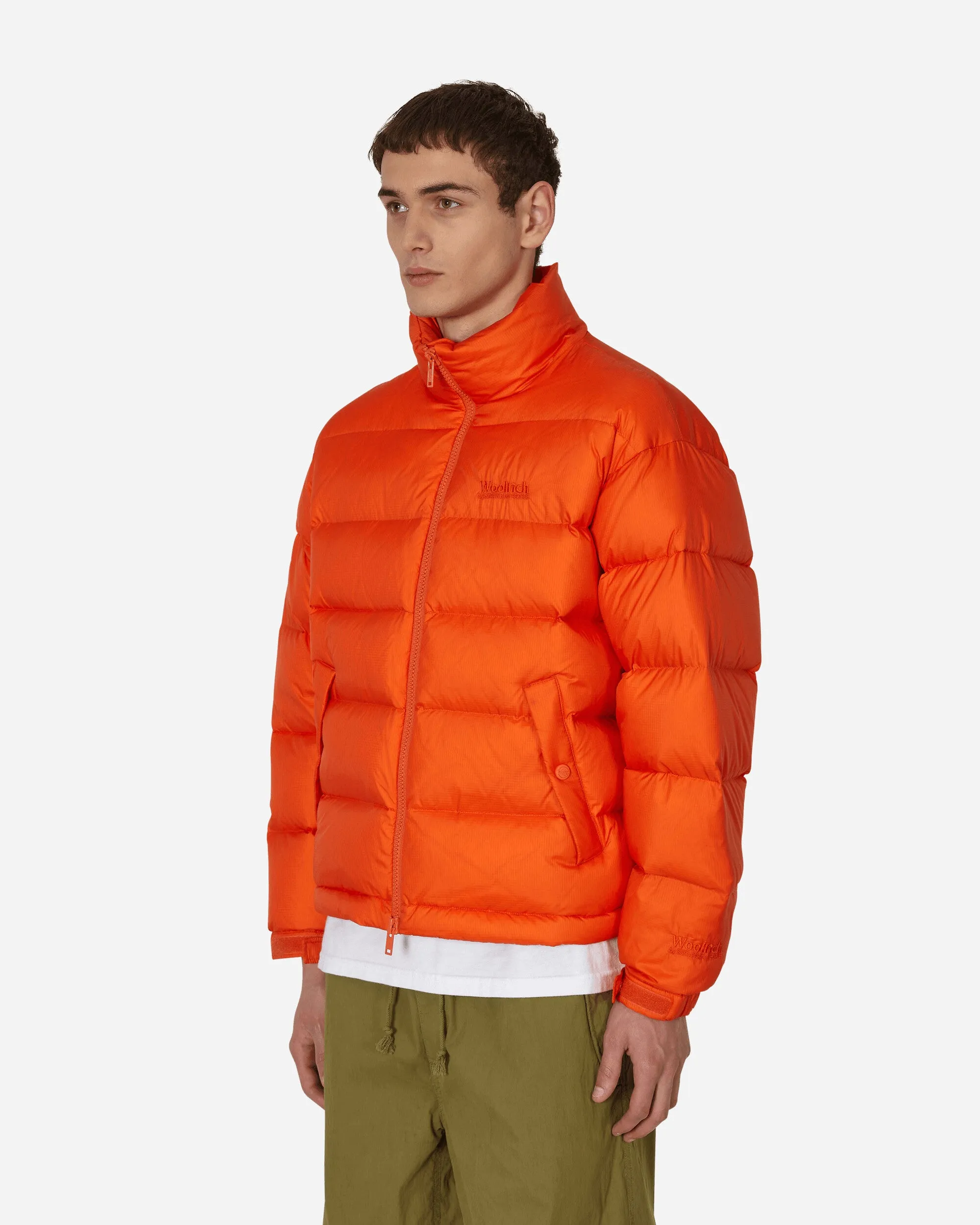 Woolrich Nylon Ripstop Daunenjacke Orange